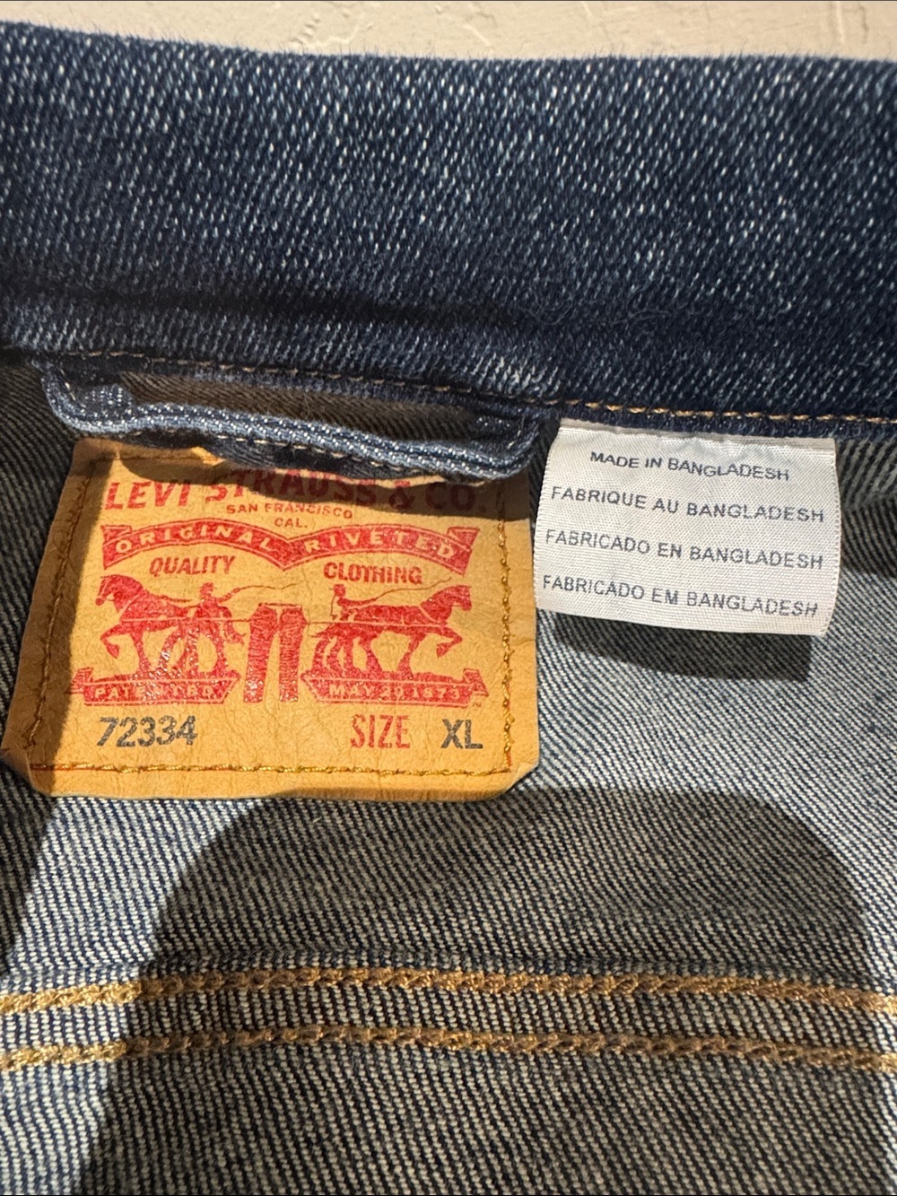 Levi's Men's Denim Trucker Jacket - Indigo Blue - Picture 6 of 7